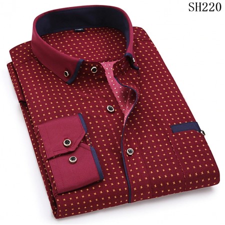 Casual Men Long Sleeve Shirt Stitching Fashion 7 QA